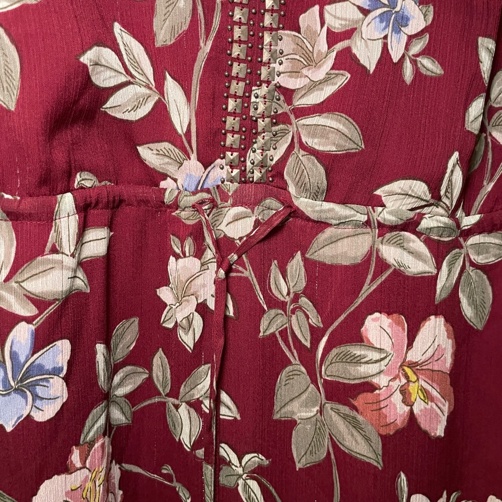 Tommy Bahama Painted Petal Midi Floral Dress | Large | Wine Colored - Picture 3 of 10